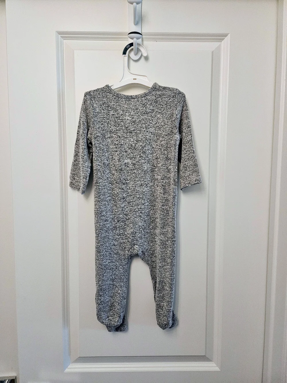 aden + anais Knit Gray Marled Long Sleeve Zipper Footed One-Piece 6-9m